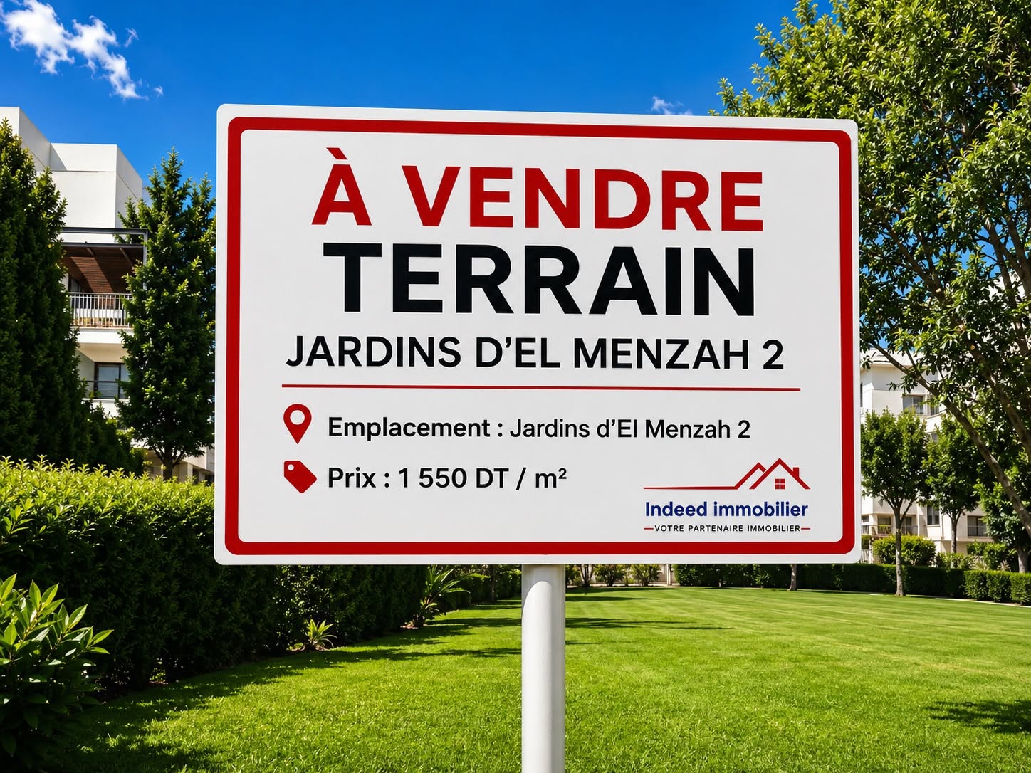 A VENDRE – TERRAIN À JARDINS D’EL MENZAH 2 